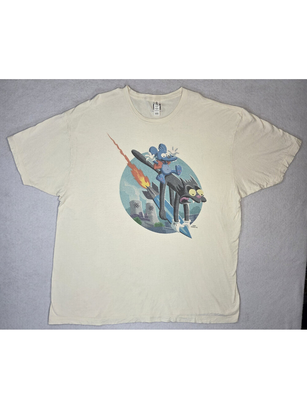 Vintage Rare Simpsons Itchy & Scratchy Missile Nuclear Plant T-Shirt Tultex XXXL